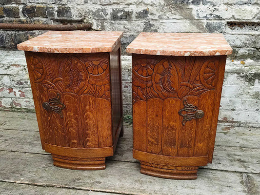 マーブルトップベッドサイドキャビネット