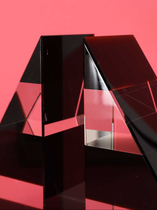 クリスタルグラスブックエンド ブラック