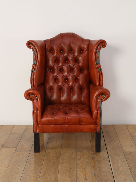 ウィングバックチェア コニャック