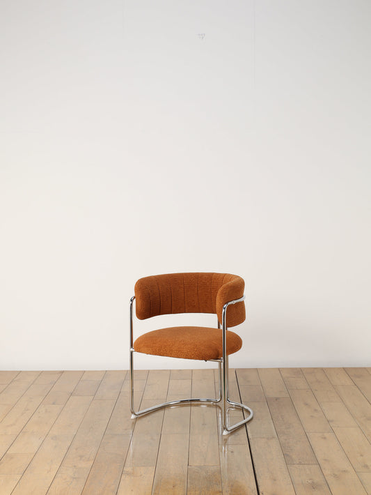 クロムアームチェア ブラウン