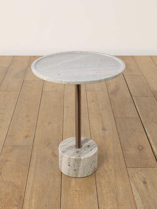 マーブルサイドテーブル グレイ M