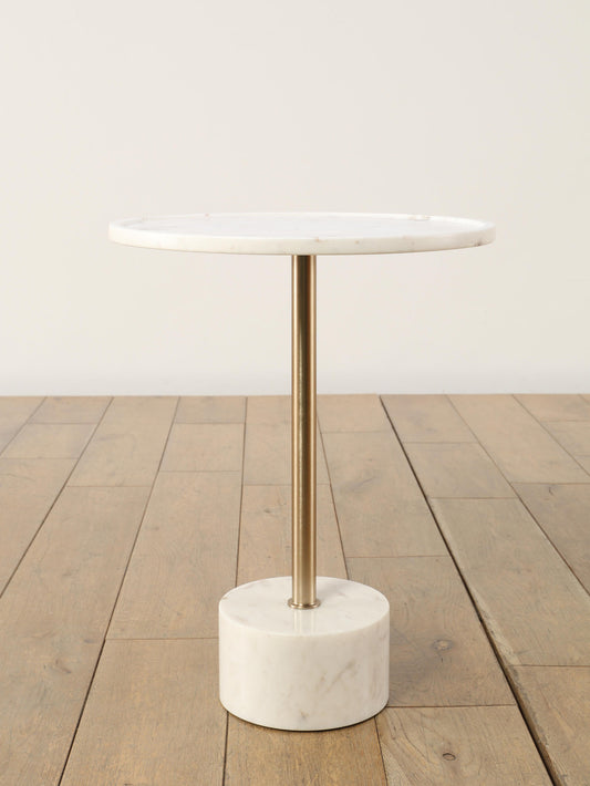 マーブルサイドテーブル ホワイト M