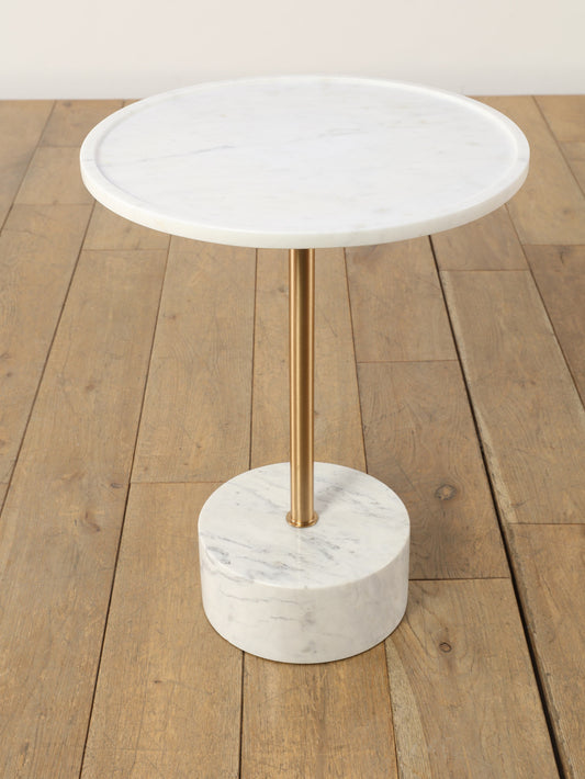マーブルサイドテーブル ホワイト L