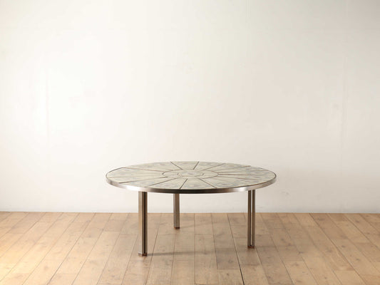 タイルトップラウンドコーヒーテーブル
