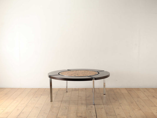 タイルトップラウンドコーヒーテーブル