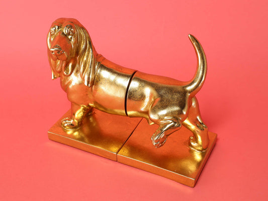 ブックエンド ゴールドダックスフント