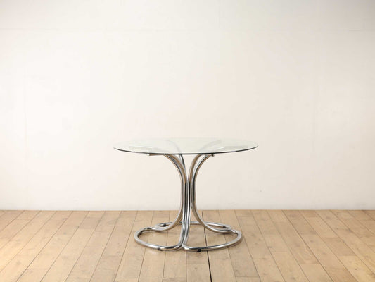 GIOTTO STOPPINOグラストップクロムラウンドテーブル