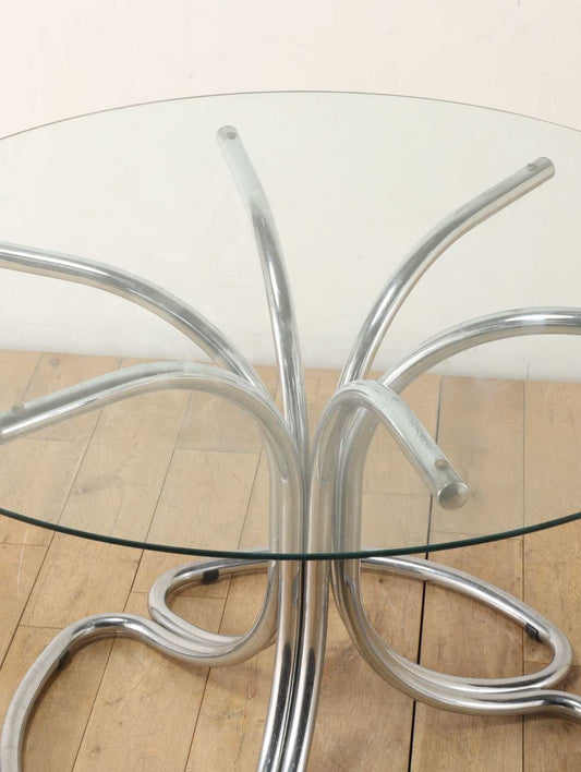 GIOTTO STOPPINOグラストップクロムラウンドテーブル