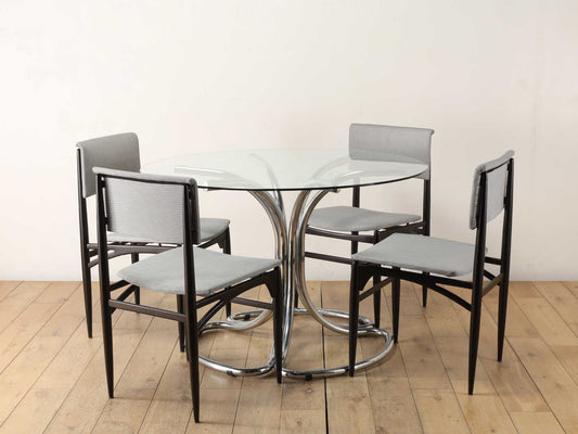 GIOTTO STOPPINOグラストップクロムラウンドテーブル