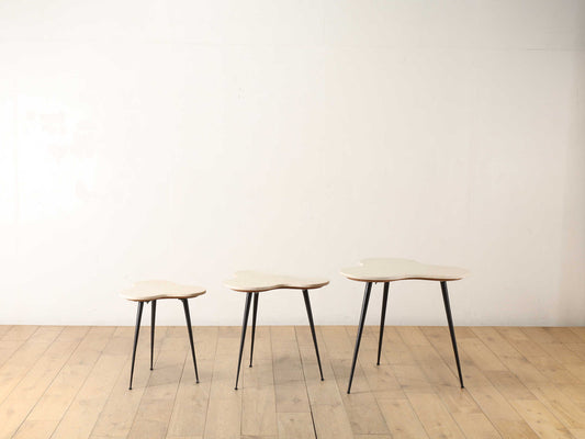 マーブルトップネストテーブル ホワイト