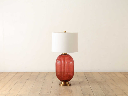 グラステーブルランプ ピンク