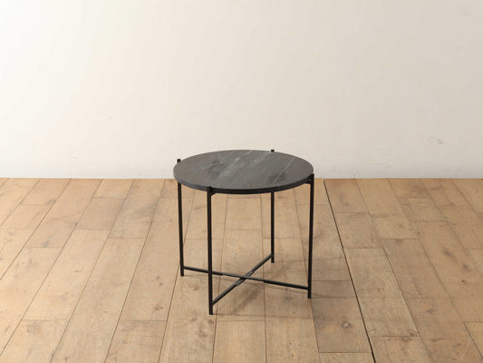 マーブルトップコーヒーテーブルブラック M