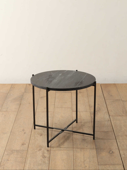 マーブルトップコーヒーテーブルブラック M