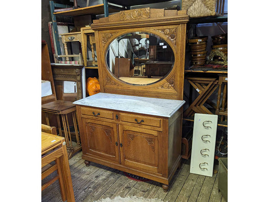 マーブルトップミラーバックサイドボード