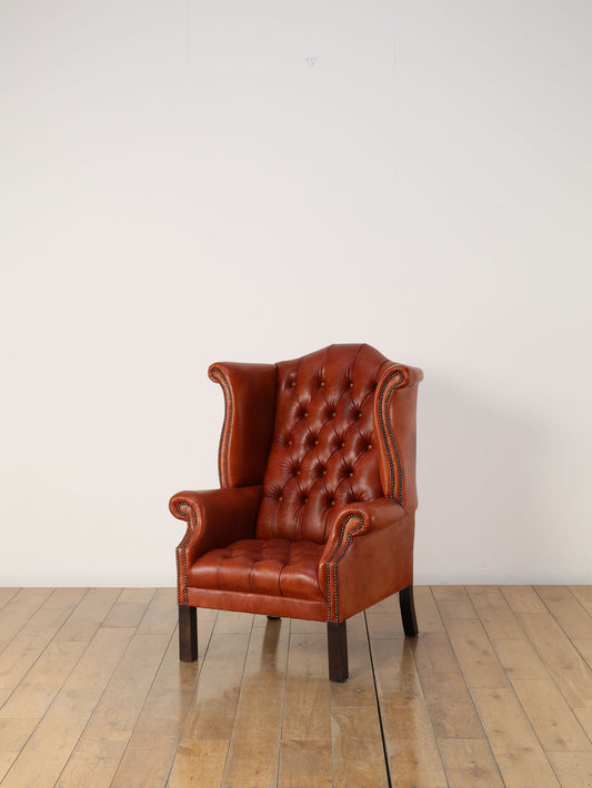 ウィングバックチェア コニャック