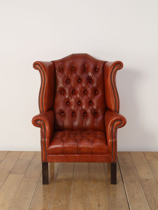 ウィングバックチェア コニャック