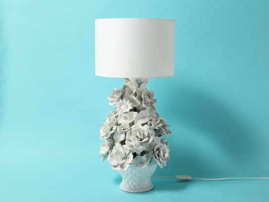 フラワーポーセリンテーブルランプ