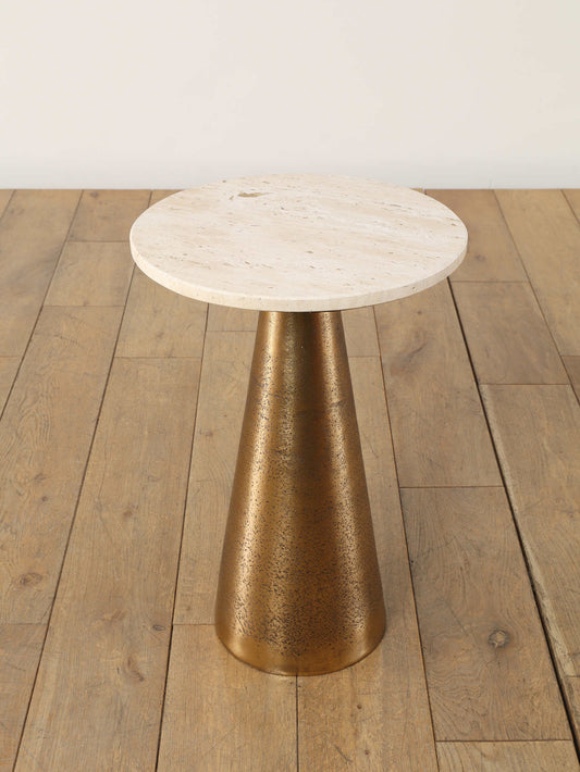 トラバーチンサイドテーブル　L