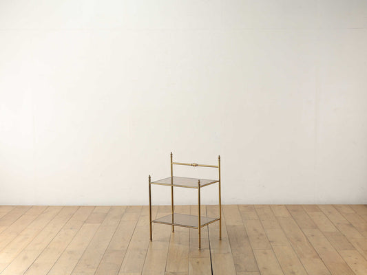 グラストップシェルフサイドテーブル