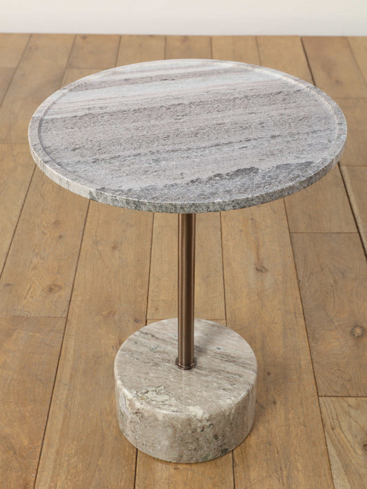 マーブルサイドテーブル グレイ L