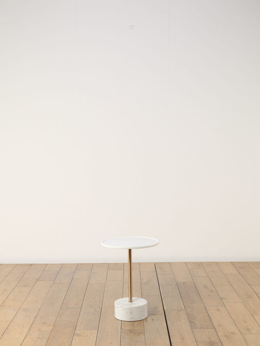 マーブルサイドテーブル ホワイト L