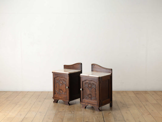 マーブルトップベッドサイドキャビネット