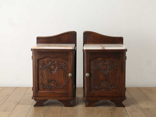 マーブルトップベッドサイドキャビネット