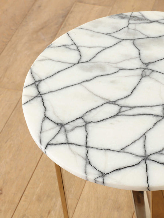 マーブルトップサイドテーブル