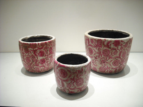 レッドフラワープラントカバー3pcs