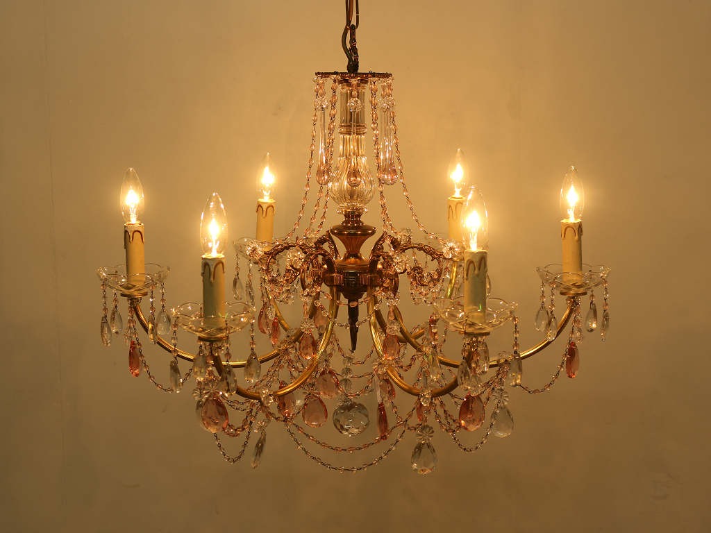 シャンデリア ピンク | ロイズ・アンティークス | ヨーロッパの