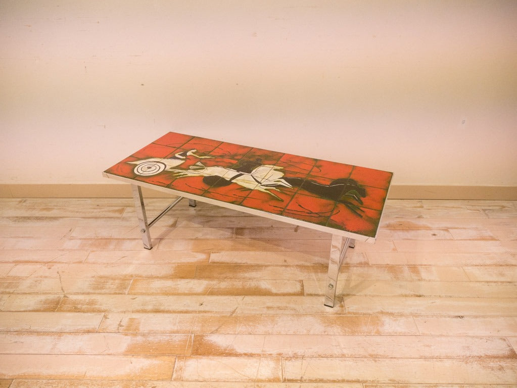 ベルギー 60's ヴィンテージ タイルトップ コーヒーテーブル ロイズ 16万 ベルギー 60's ヴィンテージ タイルトップ コーヒーテーブル ロイズ 16