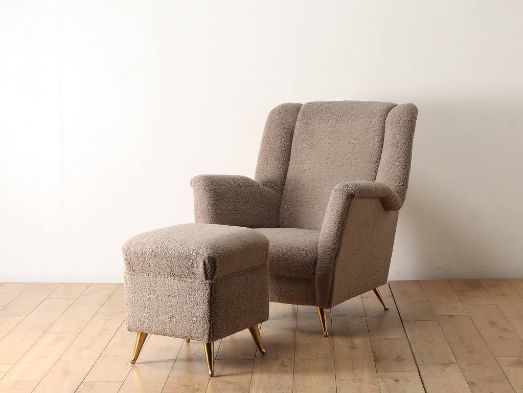 1970年代ネロクラーケンヴィンテージアームチェア・オットマン