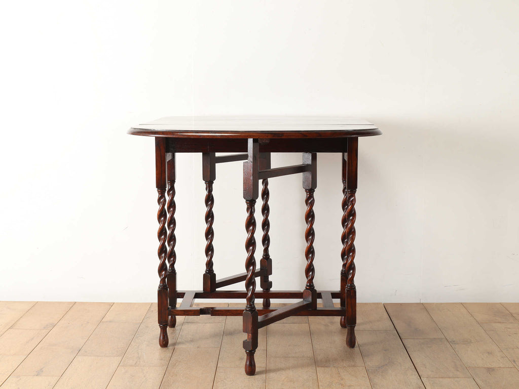 【15万円】Lloyd’s Antiques ロイズアンティークス　ゲートレッグテーブル　gateleg table テーブル　オーク材　無垢　バタフライ　伸縮　エクステンション　ツイスト　レッグ　検　ロイズ　アンティーク　ビンテージ　英国 飛騨産業　松本民芸　松民　松本民芸家具　北海道民芸家具　北民　日本　 ゲートレッグテーブル | ロイズ・アンティークス