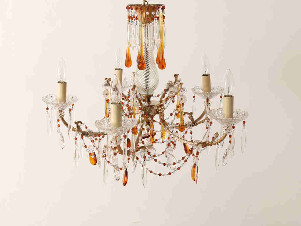 シャンデリア オレンジ | ロイズ・アンティークス | ヨーロッパの
