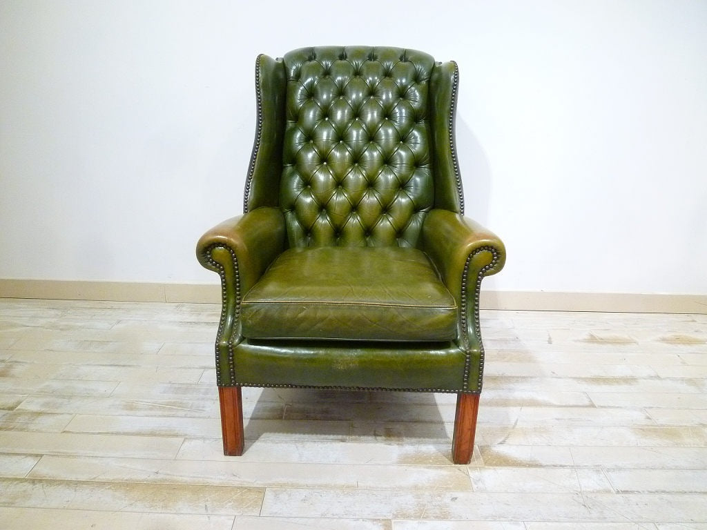 レザーウィングチェア | ロイズ・アンティークス | ヨーロッパの