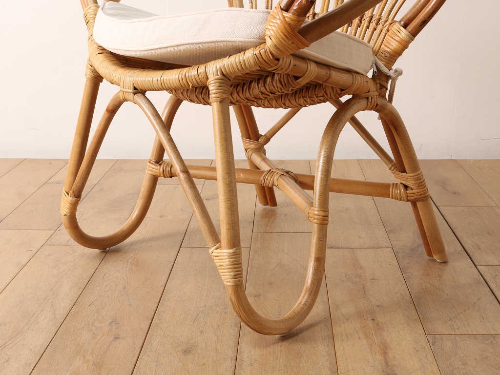 アンティーク　ロイド風チェア　ラウンジチェア　アームチェア　ラタンチェア W.Lusty & Sons ロイドルームLloyd Loom アームチェア/ブラウン